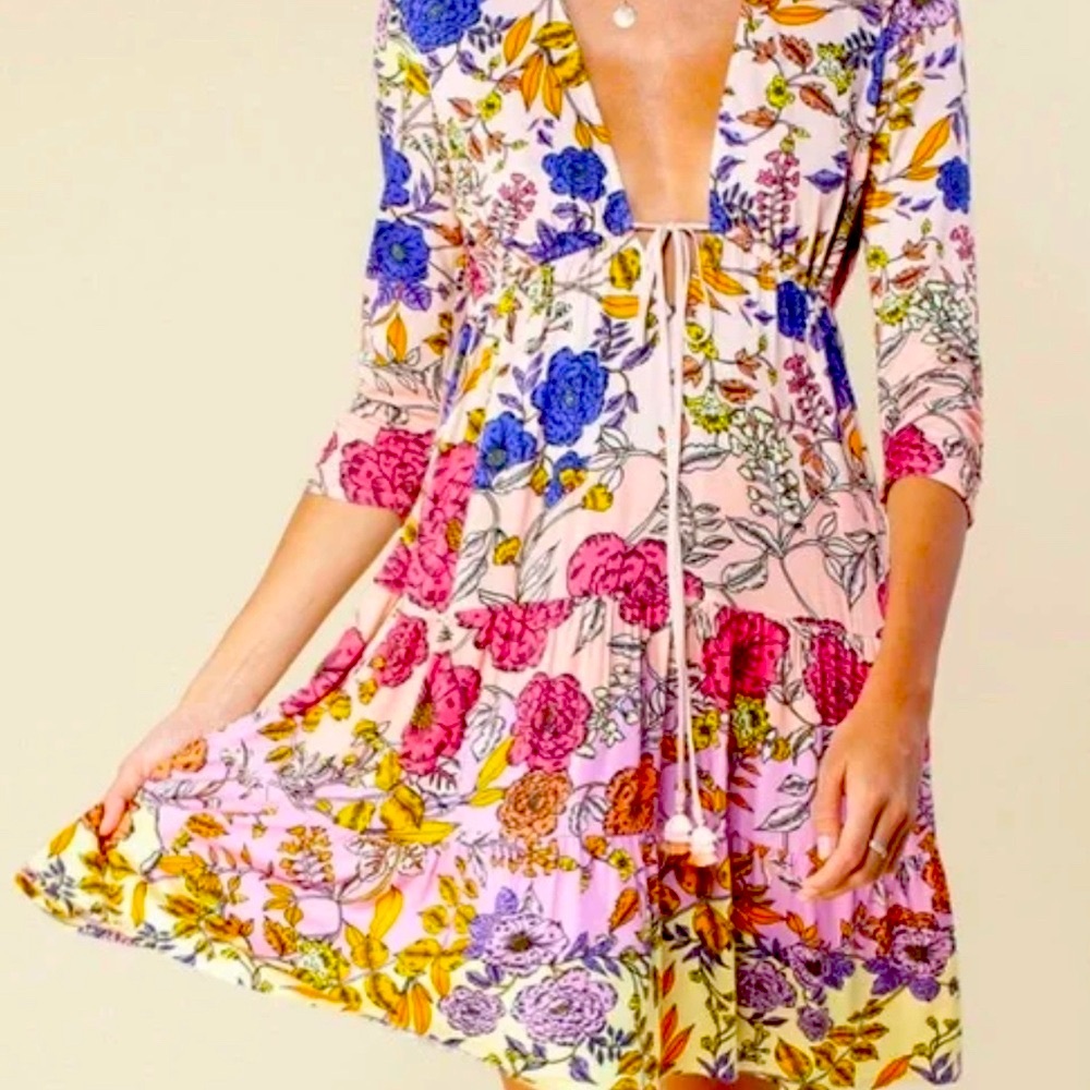 NWT Hale Bob Emerald Jersey Dress in Pink